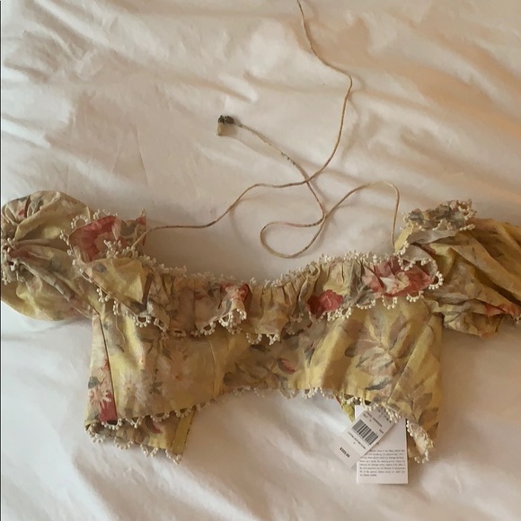 Zimmermann Melody Floral Linen-Cotton Crop Top - Picture 2 of 7